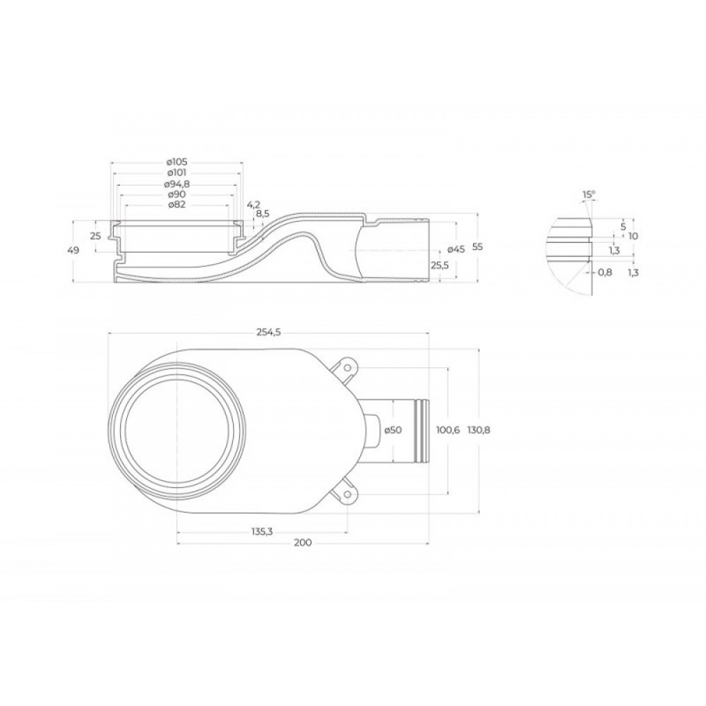 Душевые лотки BelBagno BB-LD-LUCE