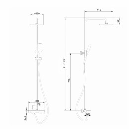 Душевая стойка с изливом, хром, ABBER Emotion AF8816