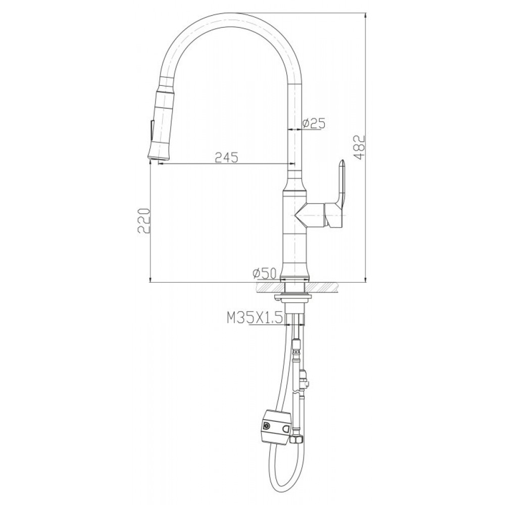 Смеситель для кухни двухрежимный BELBAGNO BB-LAM38-IN