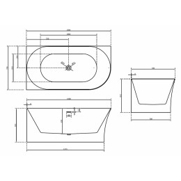 Акриловая ванна ABBER AB9258-1.5 L белая