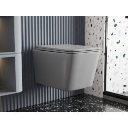 Унитаз ABBER Rechteck AC1201MG подвесной серый матовый, безободковый