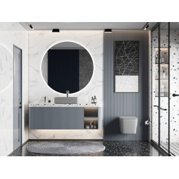 Унитаз ABBER Rechteck AC1201MG подвесной серый матовый, безободковый