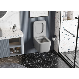 Унитаз ABBER Rechteck AC1201MG подвесной серый матовый, безободковый