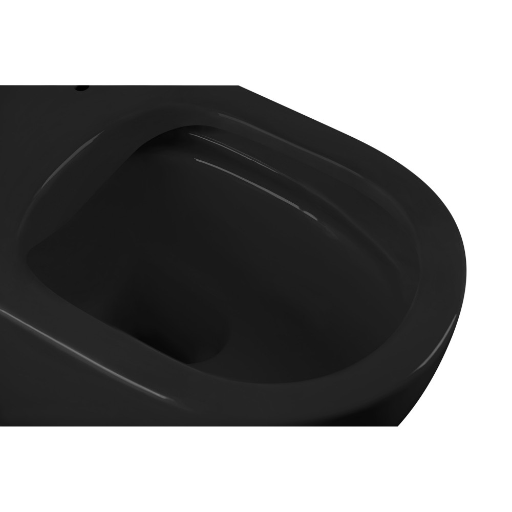 Унитаз ABBER Bequem AC1103MB подвесной черный матовый, безободковый