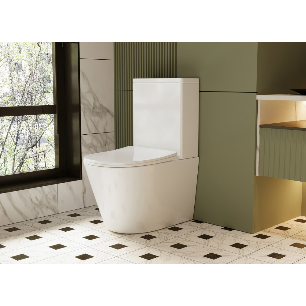 Унитаз ABBER Bequem AC1112 компакт белый, безободковый