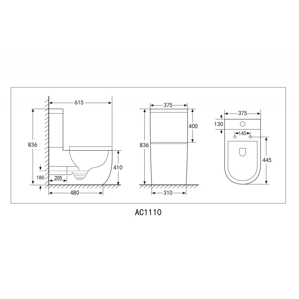 Унитаз ABBER Bequem AC1110 компакт белый, безободковый