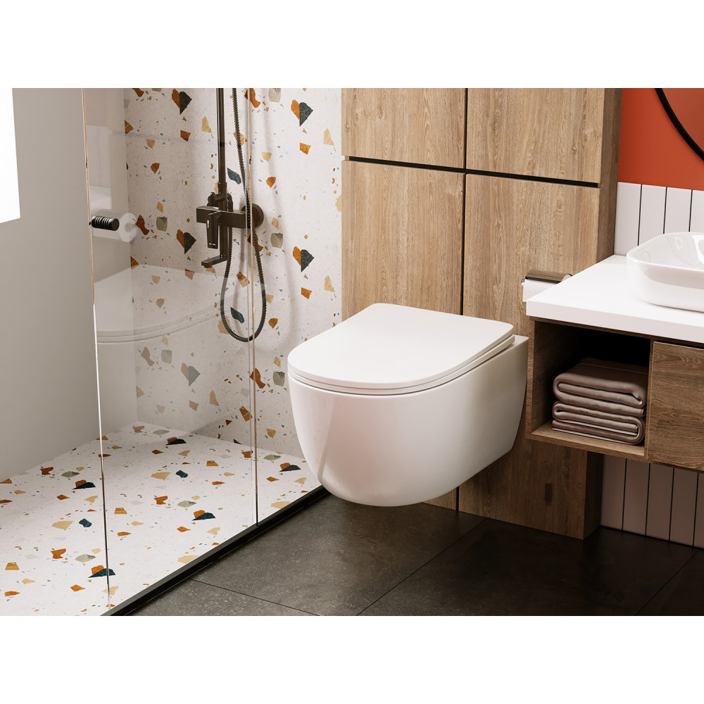 Унитаз ABBER Bequem AC1104 подвесной белый, безободковый