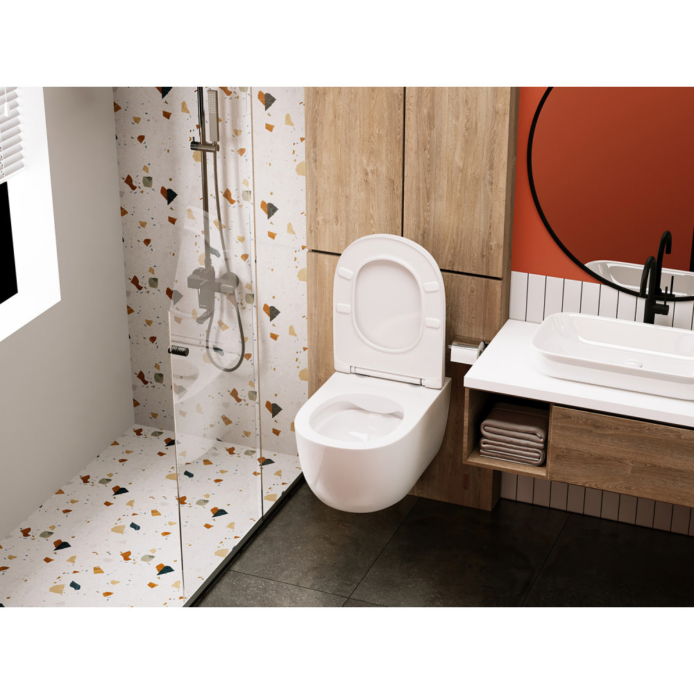 Унитаз ABBER Bequem AC1104 подвесной белый, безободковый