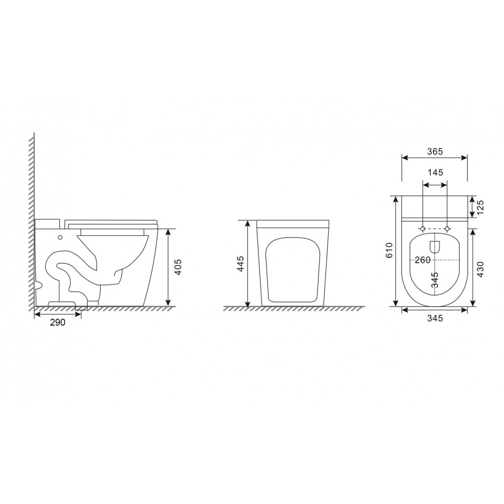 Унитаз ABBER Bequem AC1114P приставной белый с импульсным смывом