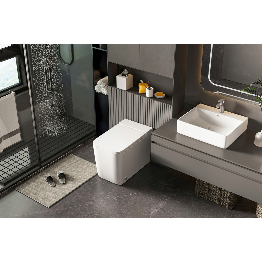 Унитаз ABBER Rechteck AC1212P приставной белый с импульсным смывом