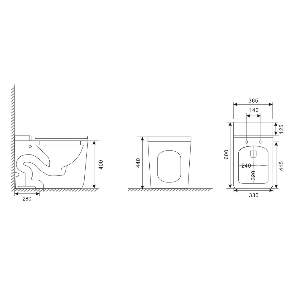 Унитаз ABBER Rechteck AC1212P приставной белый с импульсным смывом