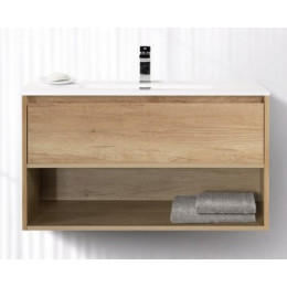 Мебель для ванной комнаты BELBAGNO KRAFT-800 с одним выкатным ящиком и одной открытой полкой