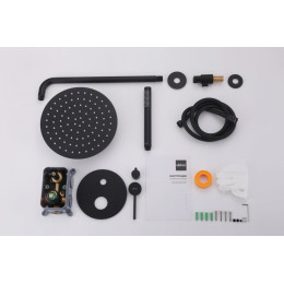 Душевая система ABBER Emotion AF8818B скрытого монтажа без излива, черная матовая