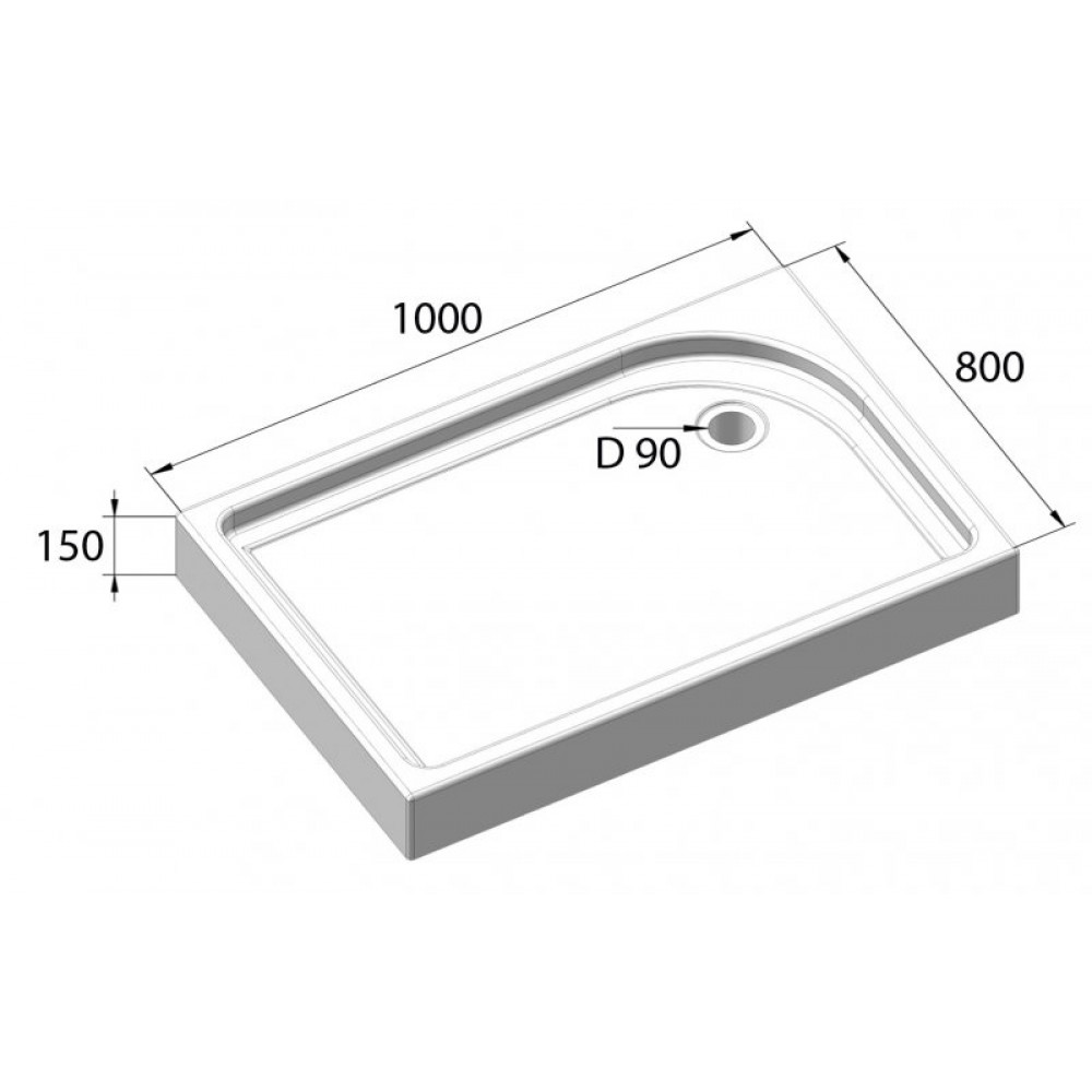 Акриловый поддон BELBAGNO TRAY-BB-AH