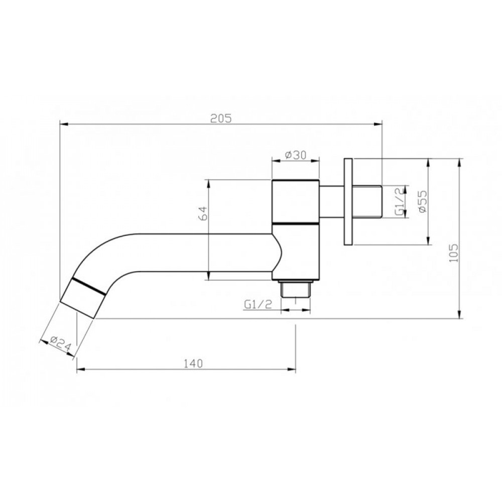 Излив для ванны c дивертором для душа BELBAGNO ANCONA-BCA-CRM