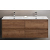 Мебель для ванной комнаты BELBAGNO KRAFT-1200, 1400 с четырьмя ящиками и двойной раковиной