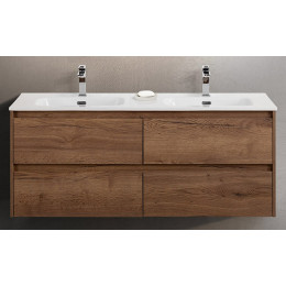 Мебель для ванной комнаты BELBAGNO KRAFT-1200, 1400 с четырьмя ящиками и двойной раковиной