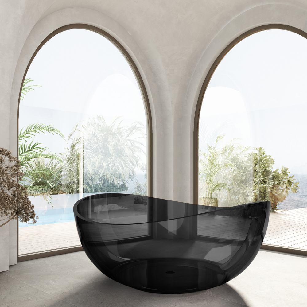 Прозрачная ванна ABBER Kristall AT9705Onyx черная