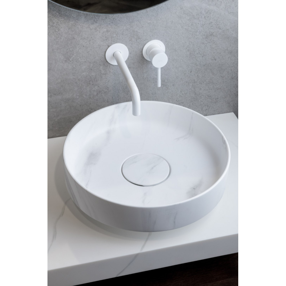 Раковина накладная Corian 400*130 Calacatta