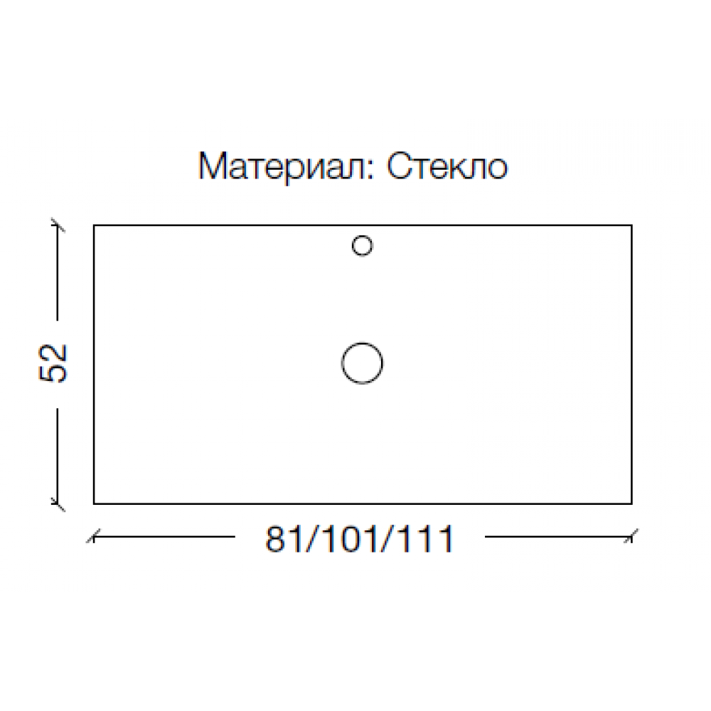 Столешница стекло 110см прямая ЗОЛОТО поталь