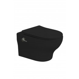 Унитаз подвесной с функцией биде FIORE Черный матовый c крышкой, функция Торнадо