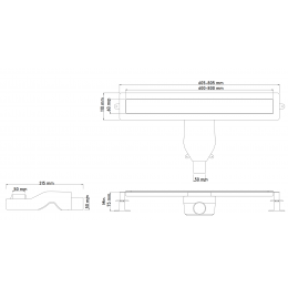 Душевой лоток Premium Linear 60см, нерж.сталь черный