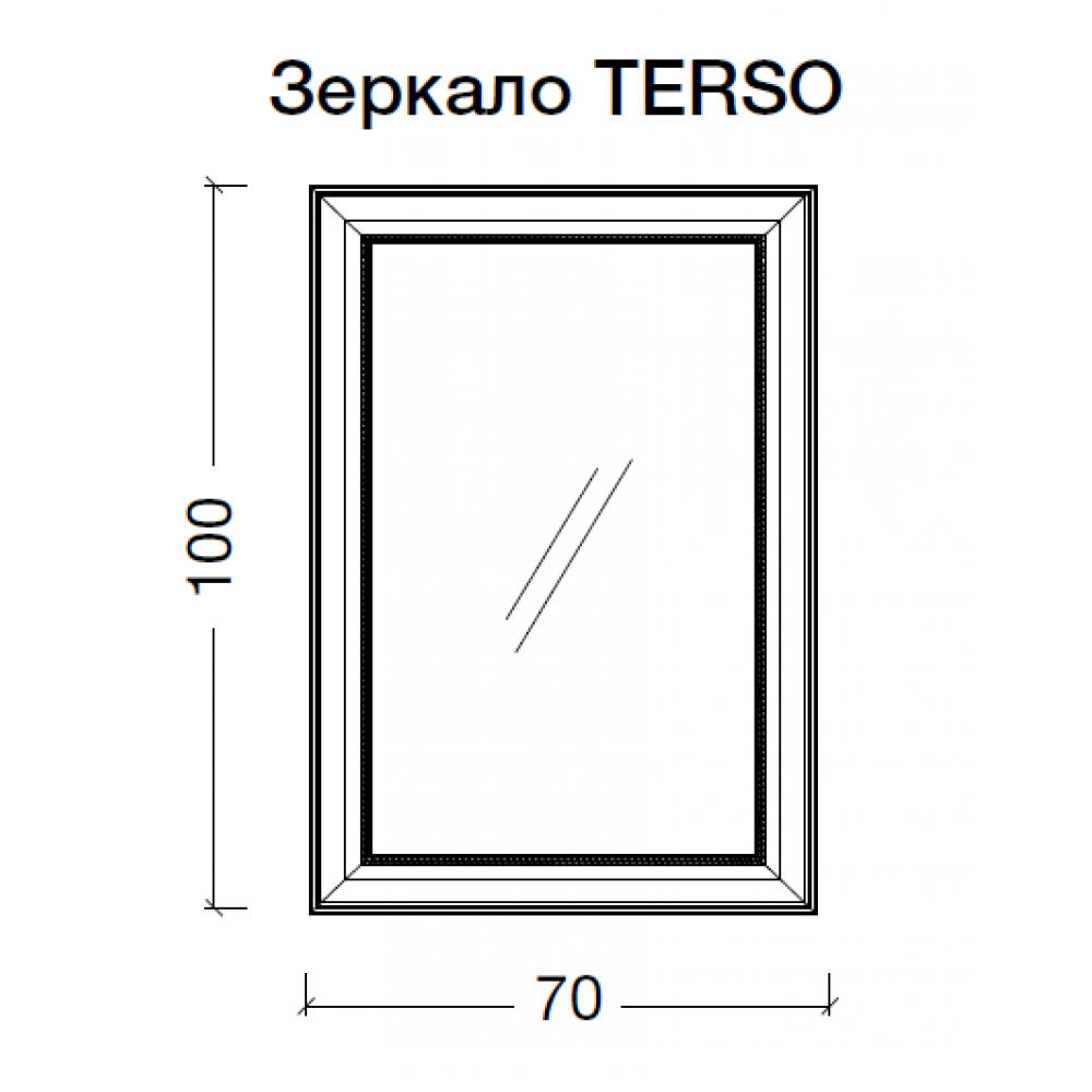 Зеркало Terso 700х1000 золото с подсветкой