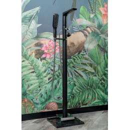 Смеситель напольный VENTURO черный-хром