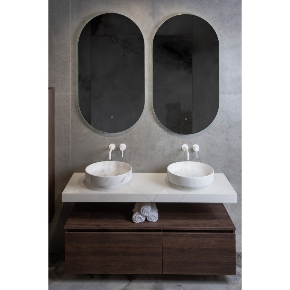 Раковина накладная Corian 400*130 Calacatta