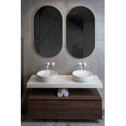 Раковина накладная Corian 400*130 Calacatta