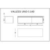 Ящик под столешницу 140см WHITE глянец VALLESSI UNO-S
