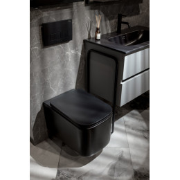 Унитаз подвесной, Mane Черный матовый c крышкой