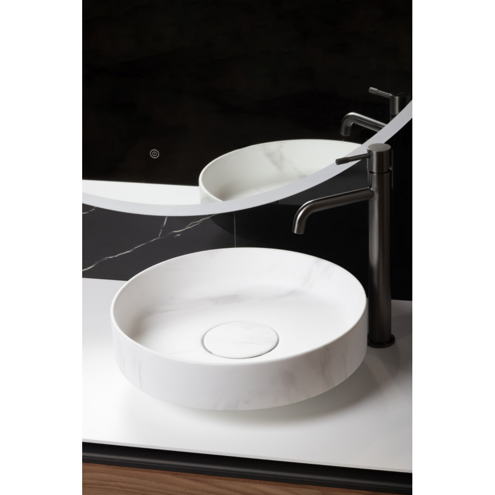 Раковина накладная Corian 400*130 Calacatta