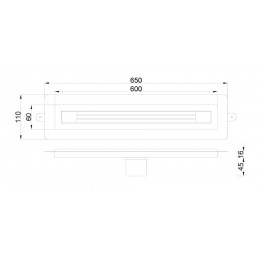 Душевой лоток B&T INFINITY 60см, нерж.сталь GUN METAL