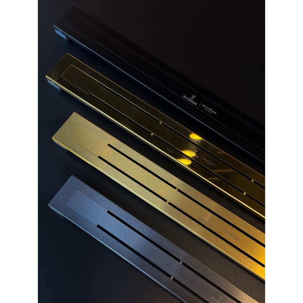 Душевой лоток Premium Linear 80см, нерж.сталь GUN METAL