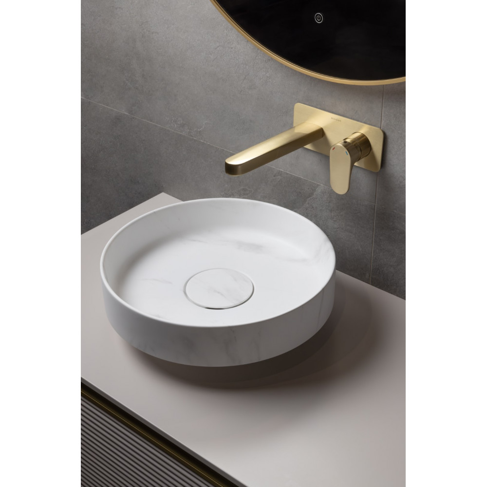 Раковина накладная Corian 400*130 Calacatta