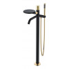 Смеситель STICK напольный BLACK DIAMOND GOLD