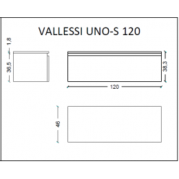 Ящик под столешницу 120см DARK OAK VALLESSI UNO-S