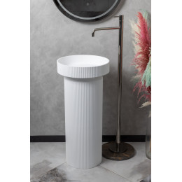 Пьедестал для раковины рифленый Corian 300*720 Matte white