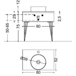 Консоль LUCIDO 80 см Лиловый 303905