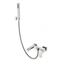 Смеситель для ванны с душем Qubic Brushed Nickel