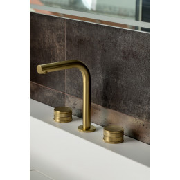 Смеситель на столешницу PRESTIGE на 3 отв. MAT GOLD