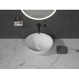 Раковина-чаша кориан круглая матовая, Slim 39см 390*390*145