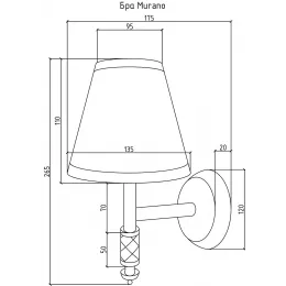 Бра BOHEME MURANO CHROME, белое