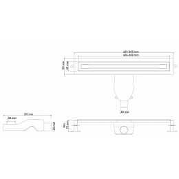 Душевой лоток Premium Trendy 60см, нерж.сталь ЗОЛОТО