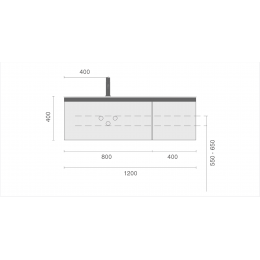 QUATRO 2 120см (80+40) тумба LUNA профиль ANTHRACITE с подсветкой