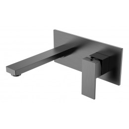 Смеситель для умывальника из стены Qubic Matt Gun Metal