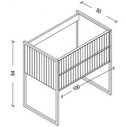 Тумба MONACO 100см h84см капучино глянец + золото под раковину моноблок
