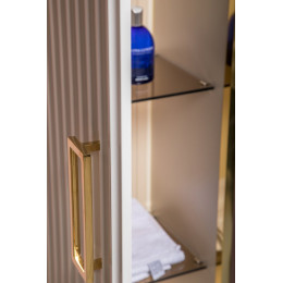 Пенал MONACO белый глянец + золото без ножек