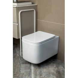 Унитаз подвесной, Mane Белый матовый c крышкой